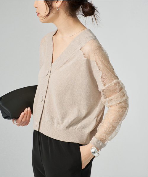11月8日まで　VERMEIL par iena  ファー付きカーディガン VERMEIL par iena（ヴェルメイユパーイエナ） カーディガン Cotton