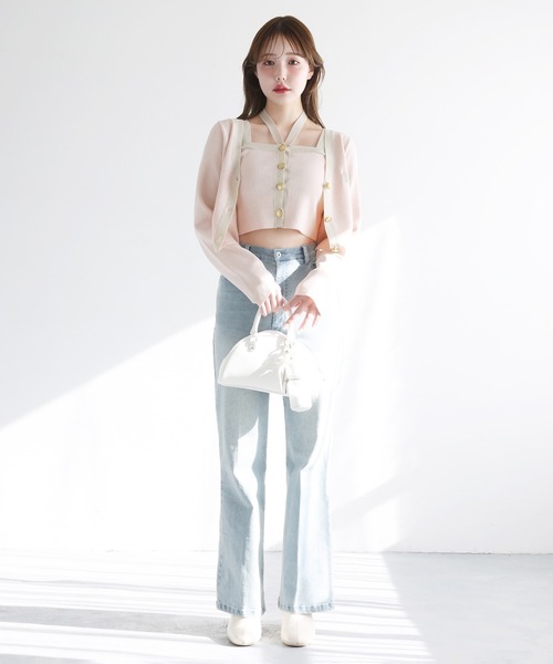 「one after another NICE CLAUP」 ニットカーディガン FREE オフホワイト レディース_画像3