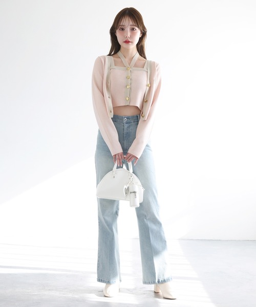 「one after another NICE CLAUP」 ニットカーディガン FREE オフホワイト レディース_画像4