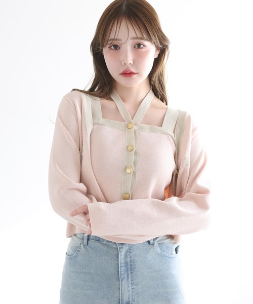 「one after another NICE CLAUP」 ニットカーディガン FREE オフホワイト レディース_画像5