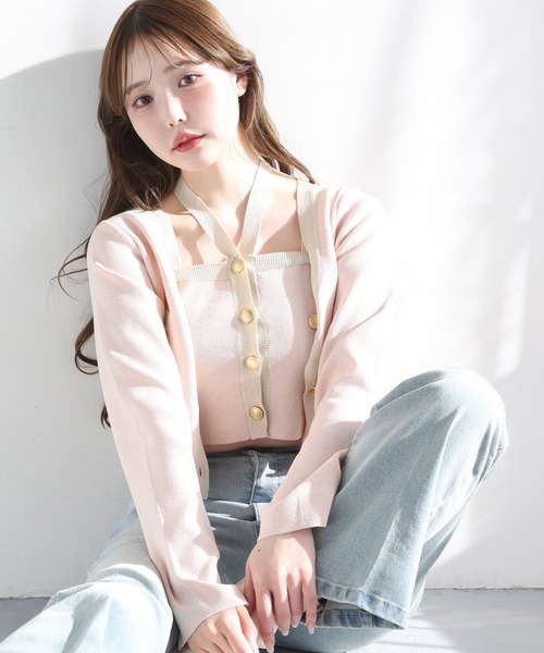 「one after another NICE CLAUP」 ニットカーディガン FREE オフホワイト レディース_画像6