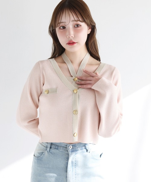 「one after another NICE CLAUP」 ニットカーディガン FREE オフホワイト レディース_画像7