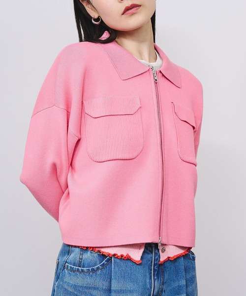 ROSE BUD（ローズバッド） カーディガン POCKET ZIP CARDIGAN