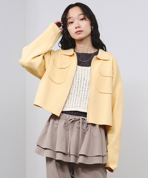 ROSE BUD（ローズバッド） カーディガン POCKET ZIP CARDIGAN