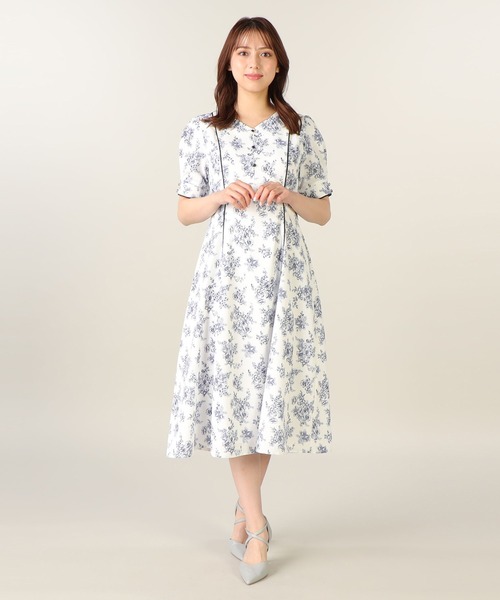 「LAISSE PASSE」 半袖ワンピース 38 レッド レディース_画像9