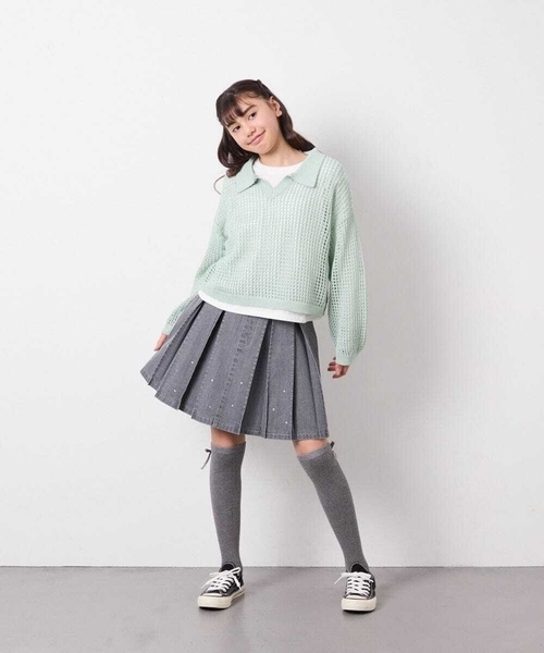 a.v.v（アー・ヴェ・ヴェ） スカート 「120-160」ビジューデニム