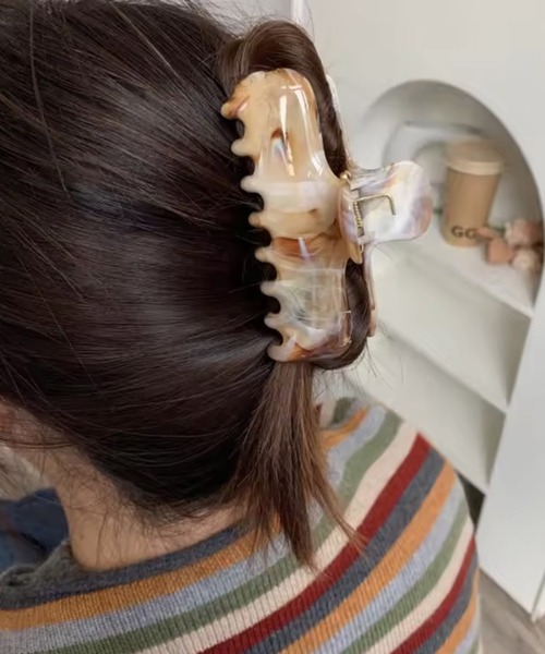 Port（ポート） ヘアクリップ 「 」 マーブル スクエア ワイド ヘア