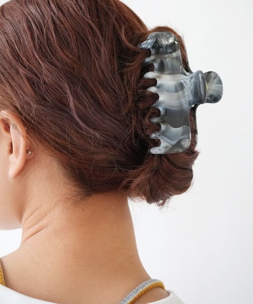 Port（ポート） ヘアクリップ 「 」 マーブル スクエア ワイド ヘア