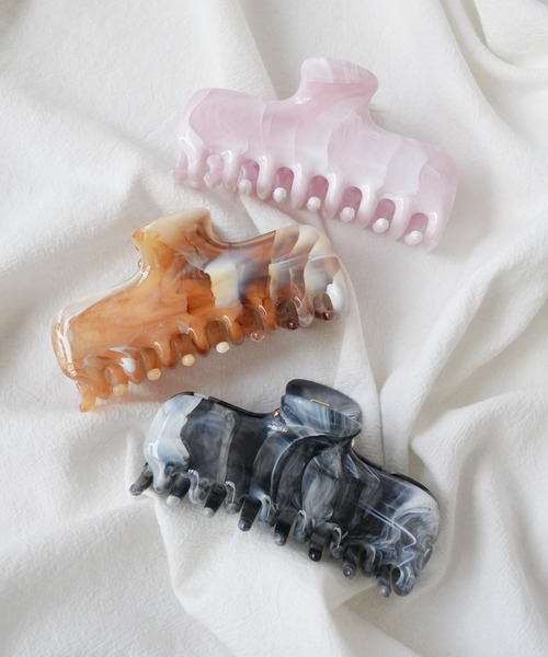 Port（ポート） ヘアクリップ 「 」 マーブル スクエア ワイド ヘア