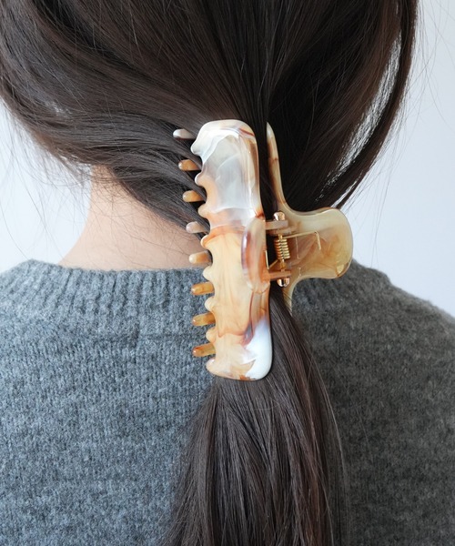 Port（ポート） ヘアクリップ 「 」 マーブル スクエア ワイド ヘア