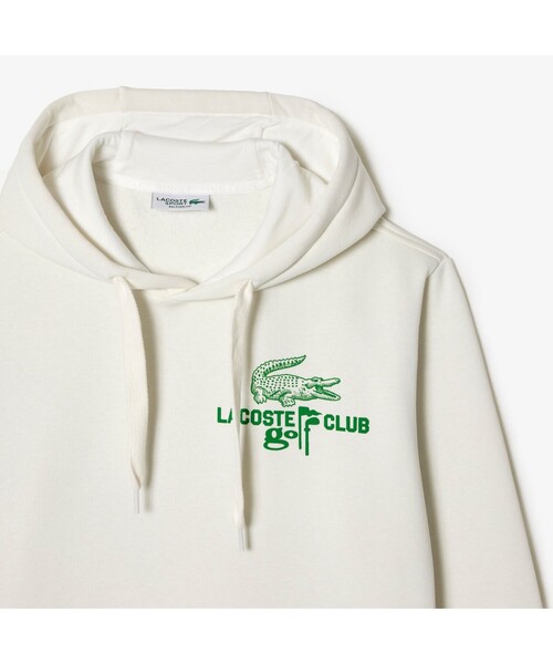 「LACOSTE」 プルオーバーパーカー 3 オフホワイト メンズの画像
