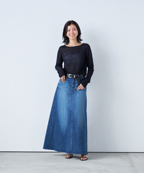 YANUK（ヤヌーク） デニムスカート フレアロングスカート : ZOZOTOWN