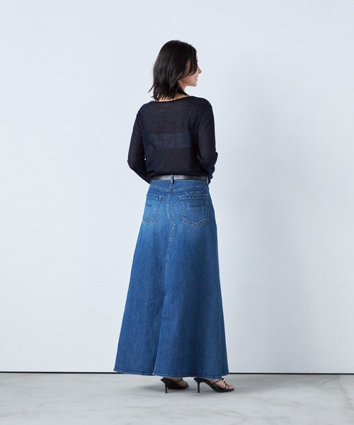 美品 yanuk ヤヌーク タイトデニムスカート ブラックデニム YANUK（ヤヌーク） スカート デニム 「yanuk/ヤヌーク」Iラインデニム
