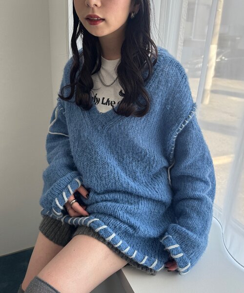 「Kastane」 長袖ニット MEDIUM アイボリー レディース_画像3