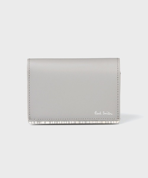 【極美品 】Paul Smith PS 三つ折り財布 グレー レザー　箱付き Paul Smith（ポール・スミス） 【名入れ】Paul Smith 財布 クロップド