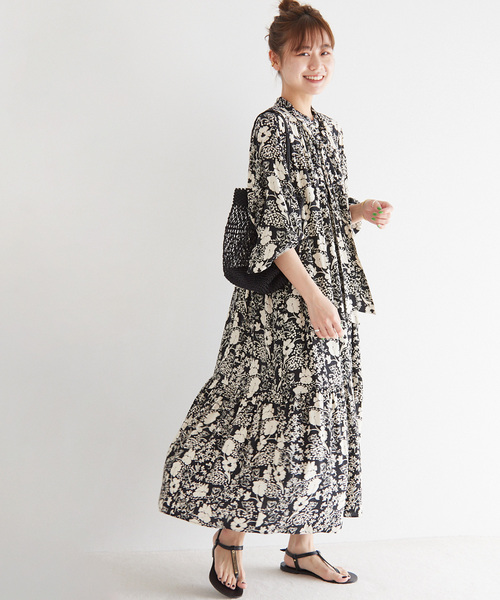 「JOURNAL STANDARD relume」 長袖ワンピース FREE ブラック レディースの画像