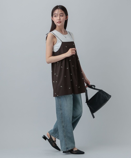 GLOBAL WORK（グローバルワーク） MATINEE LINE/フラワー刺繍キャミ