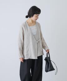 かぐれ ジャケット ノーカラージャケット リネンカシュクール