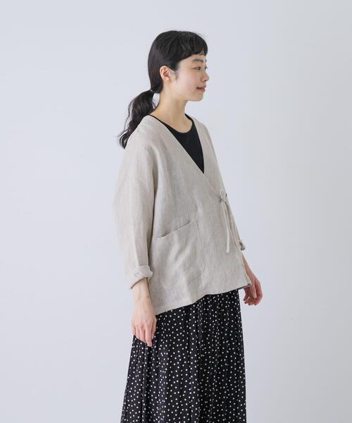 かぐれ ジャケット ノーカラージャケット リネンカシュクール