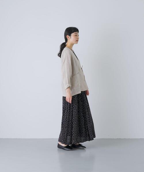 かぐれ ジャケット ノーカラージャケット リネンカシュクール