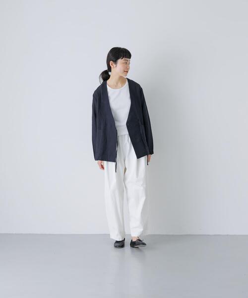 かぐれ ジャケット ノーカラージャケット リネンカシュクール
