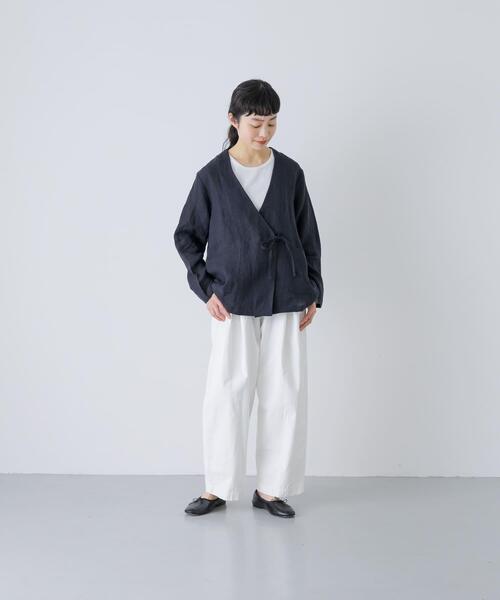 かぐれ ジャケット ノーカラージャケット リネンカシュクール