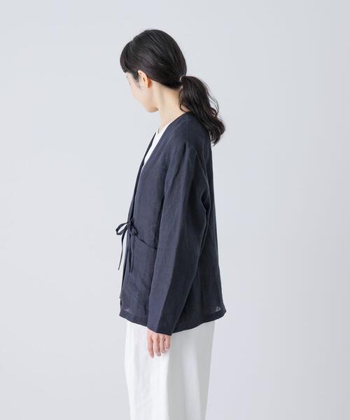 かぐれ ジャケット ノーカラージャケット リネンカシュクール