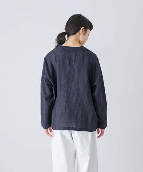 かぐれ ジャケット ノーカラージャケット リネンカシュクール