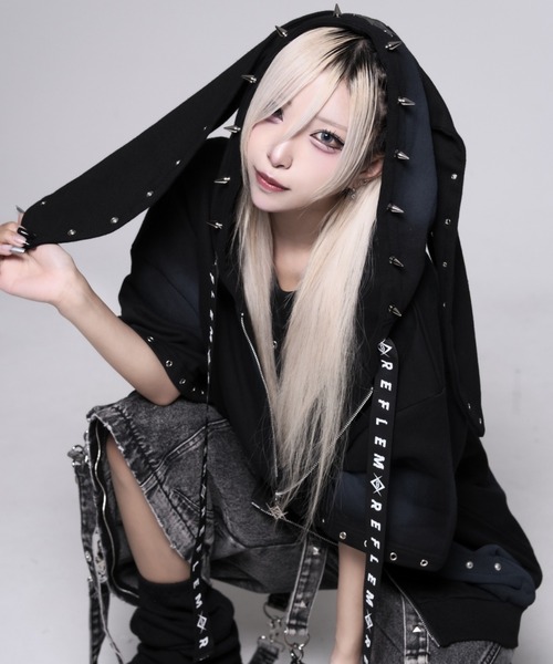 REFLEM（レフレム） パーカー 「REFLEM/レフレム」顔料加工うさ耳ZIP