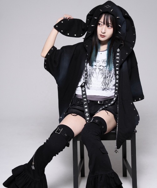 REFLEM（レフレム） パーカー 「REFLEM/レフレム」顔料加工うさ耳ZIP