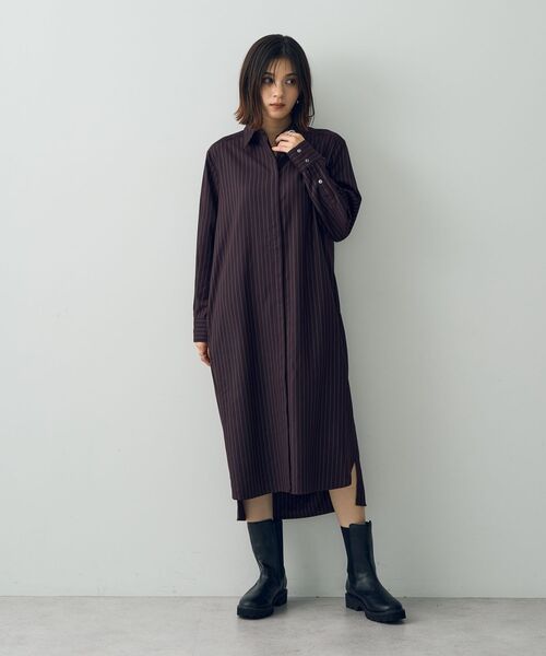 「YECCA VECCA」 シャツワンピース FREE ブラウン レディース_画像6