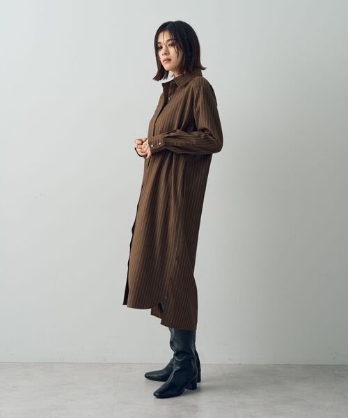「YECCA VECCA」 シャツワンピース FREE ブラウン レディース_画像10