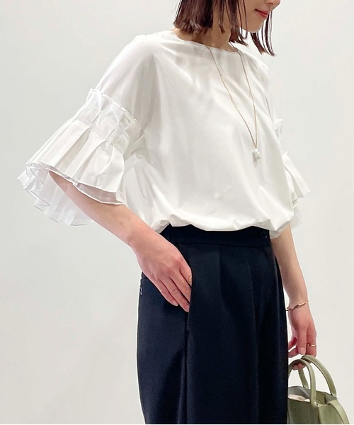 「LUGIVA」 半袖カットソー M オフホワイト レディース_画像5