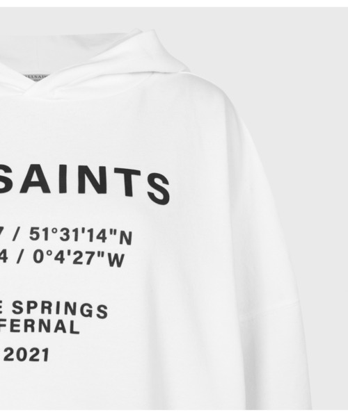 「ALLSAINTS」 プルオーバーパーカー S ホワイト レディース_画像3