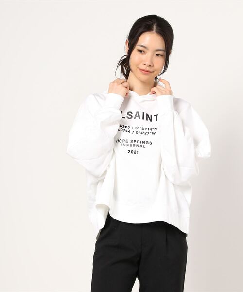 「ALLSAINTS」 プルオーバーパーカー S ホワイト レディース_画像5