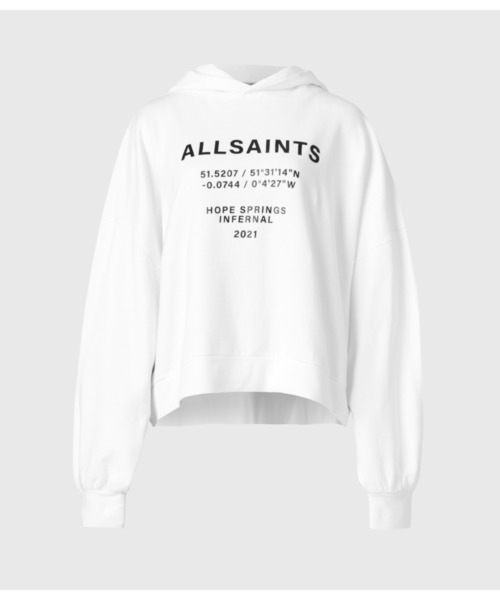 「ALLSAINTS」 プルオーバーパーカー S ホワイト レディース_画像9