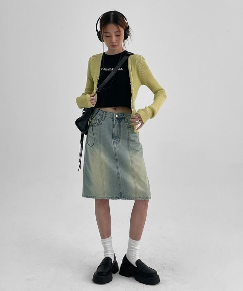 「BLACKUP」 デニムスカート SMALL ブルー レディース_画像6