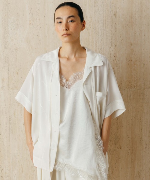CREDONA SATIN JQ SHIRTS 半袖シャツ CREDONA（クレドナ） ブラウス シャツ 半袖 SATIN JQ SHIRTS/サテン