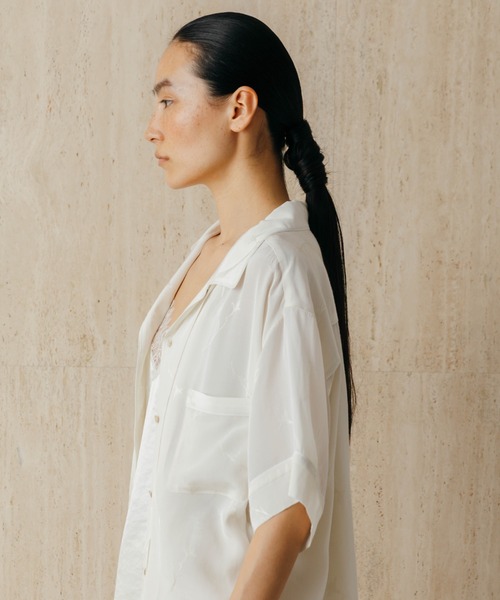 CREDONA SATIN JQ SHIRTS 半袖シャツ CREDONA（クレドナ） ブラウス シャツ 半袖 SATIN JQ SHIRTS/サテン