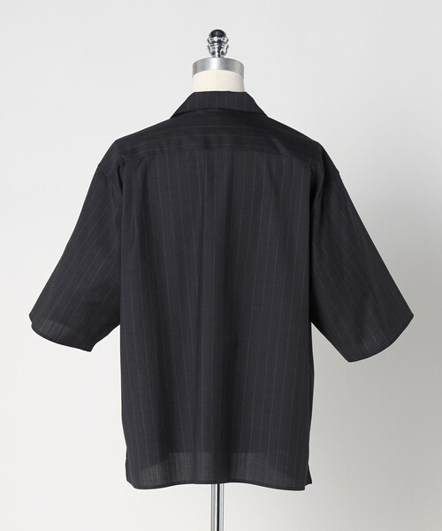 シャツ 「LOEFF」トロピカルウール ショートスリーブ シャツ ピンストライプ MENS メンズの画像