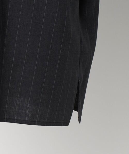 シャツ 「LOEFF」トロピカルウール ショートスリーブ シャツ ピンストライプ MENS メンズの画像