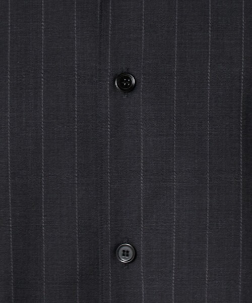 シャツ 「LOEFF」トロピカルウール ショートスリーブ シャツ ピンストライプ MENS メンズの画像