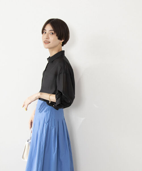 「NOLLEY'S Sophi」 長袖シャツ 38 ブラック レディース_画像2