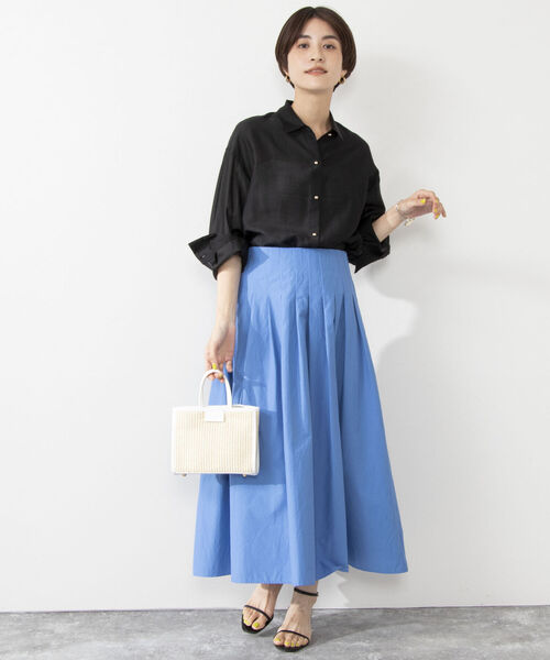 「NOLLEY'S Sophi」 長袖シャツ 38 ブラック レディース_画像3