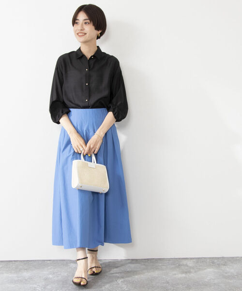 「NOLLEY'S Sophi」 長袖シャツ 38 ブラック レディース_画像4