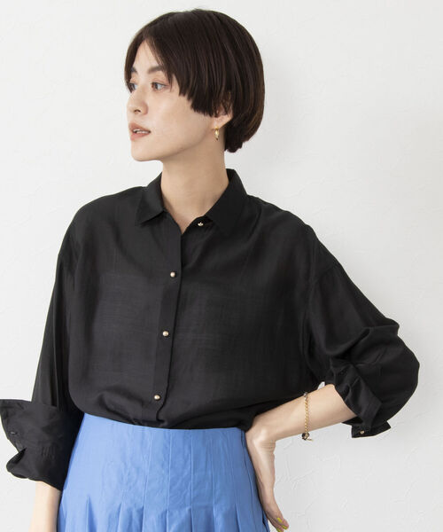 「NOLLEY'S Sophi」 長袖シャツ 38 ブラック レディース_画像5