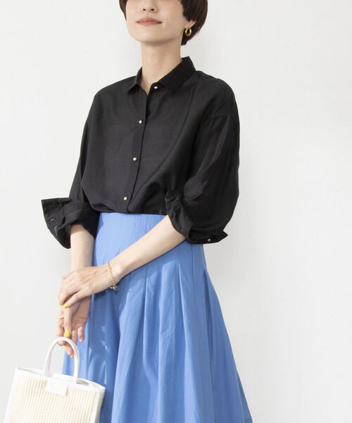 「NOLLEY'S Sophi」 長袖シャツ 38 ブラック レディース_画像6