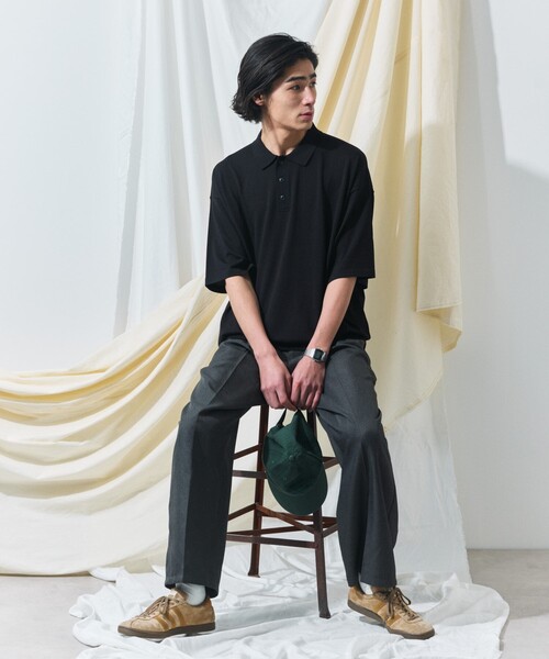 「FREAK'S STORE」 半袖ニット LARGE ブラック メンズ_画像3