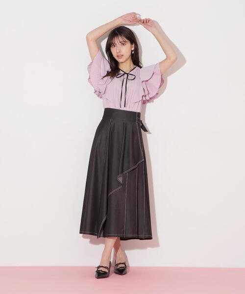 「JILL by JILL STUART」 フレアスカート MEDIUM ブラック レディース_画像6