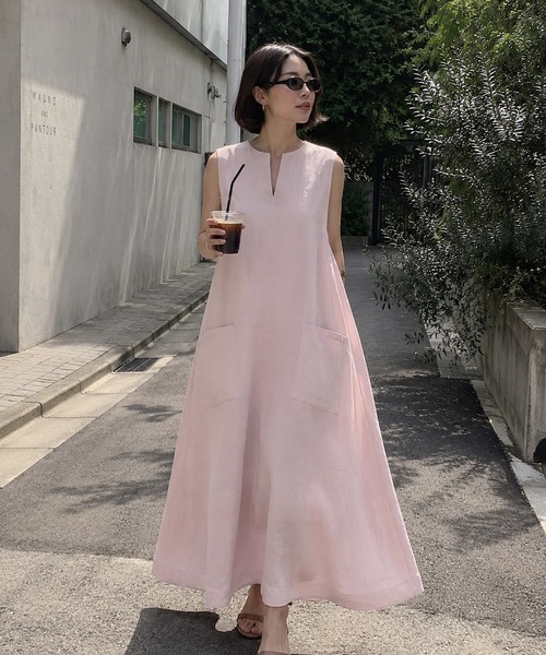 試着のみ☆RHCXHANNAH☆ロングワンピース リネン☆定価 ¥34100 試着